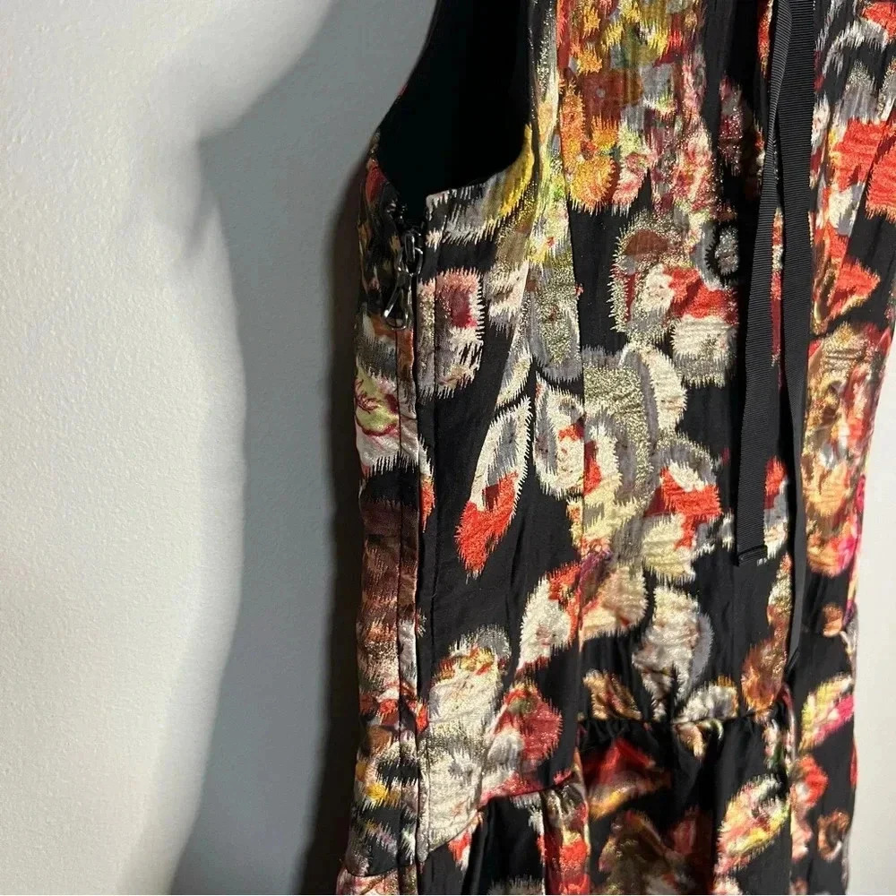Anthropologie Leifsdottir Adelita Floral Shimmer Brocade Fit Flare Mini Dress 4 - Picture 9 of 11
